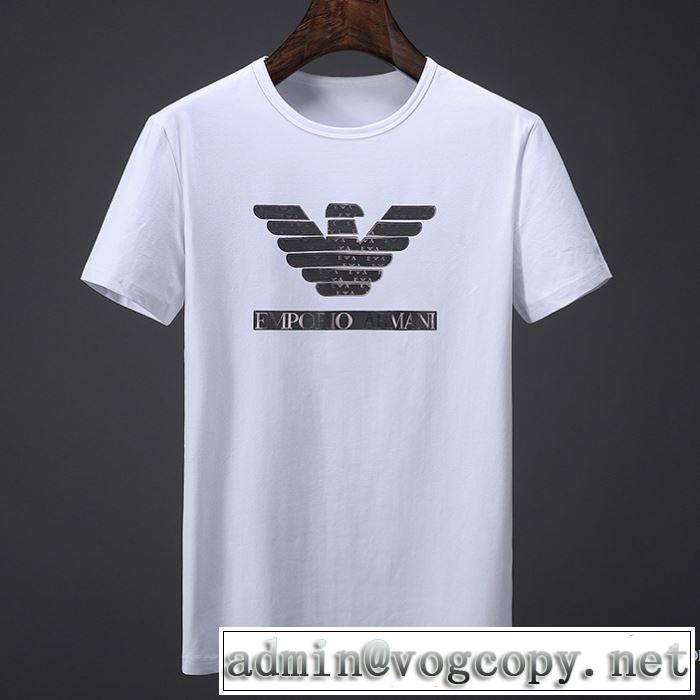 アルマーニ ARMANI 半袖Tシャツ 有名人同じアイテム 2色可選 2018春夏新作 肌に馴染みやすい