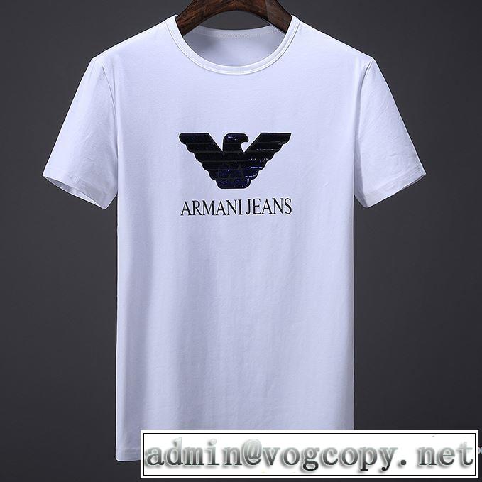 細身のシルエット 2色可選 2018春夏新作 アルマーニ ARMANI 半袖Tシャツ 圧倒的人気新着