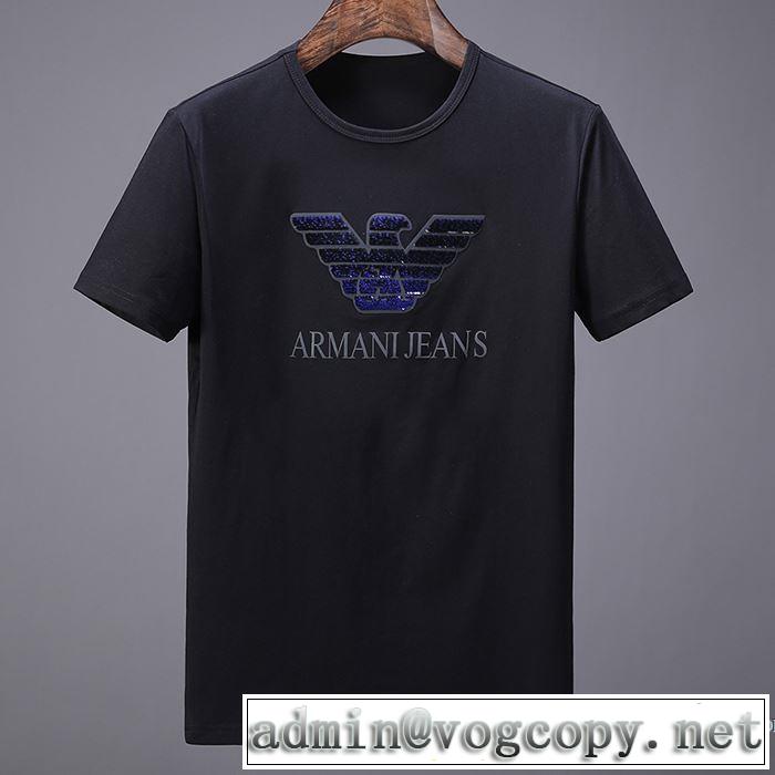 細身のシルエット 2色可選 2018春夏新作 アルマーニ ARMANI 半袖Tシャツ 圧倒的人気新着