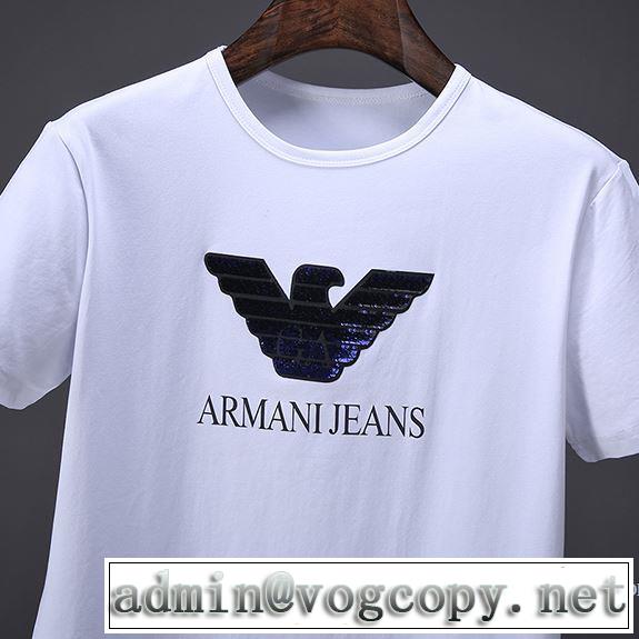 細身のシルエット 2色可選 2018春夏新作 アルマーニ ARMANI 半袖Tシャツ 圧倒的人気新着