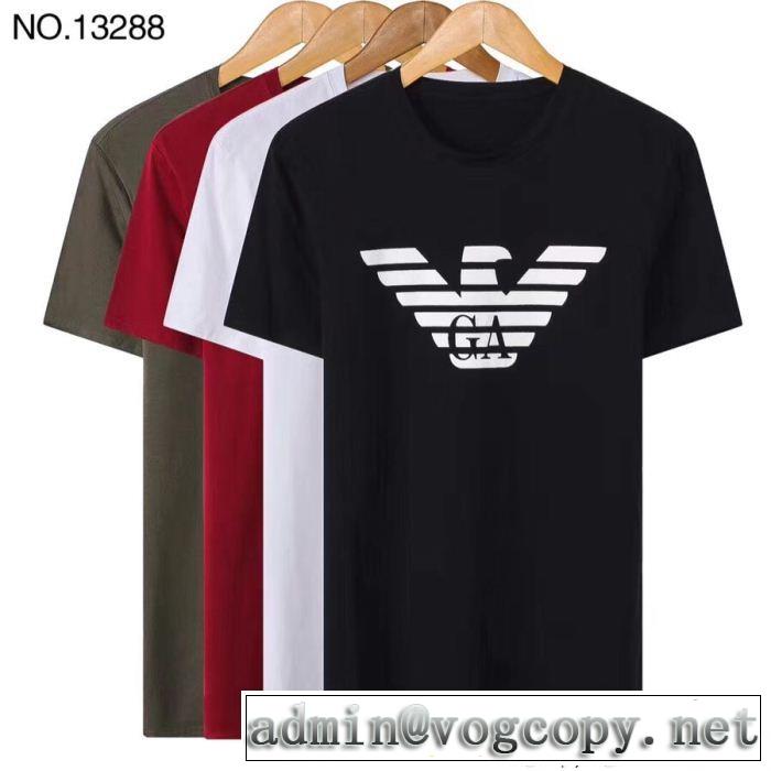  2018夏の定番新品到来! アルマーニ ARMANI 4色可選 半袖Tシャツ 今季爆発的な人気