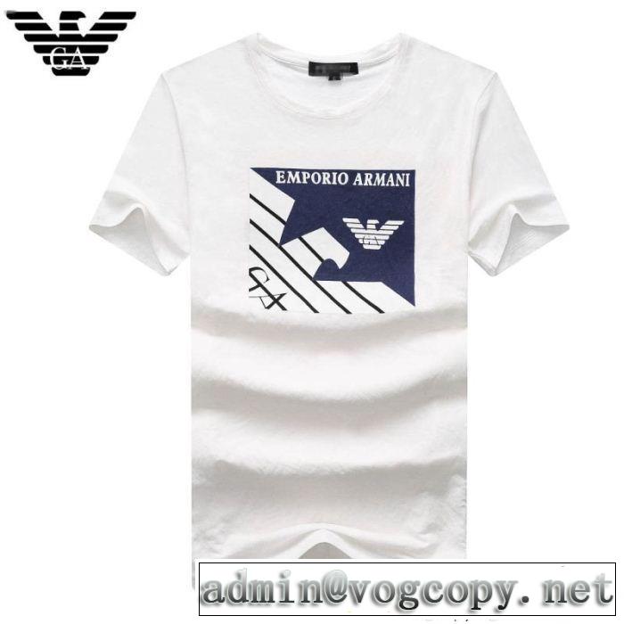 先行受注 3色可選 アルマーニ ARMANI 半袖Tシャツ 格好良いアイテム