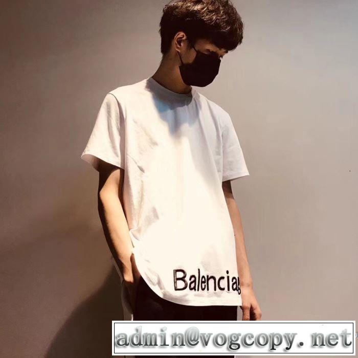 肌に馴染みやすい 2018春夏新作 超定番人気 半袖Tシャツ 2色可選 バレンシアガ BALENCIAGA