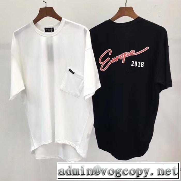 半袖Tシャツ バレンシアガ BALENCIAGA 2色可選 乾きやすい 2018春夏新作 個性的なモデル