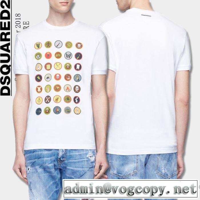 旬のアイテム ディースクエアード DSQUARED2 2018春夏新作 通気性に優れた 半袖Tシャツ 3色可選