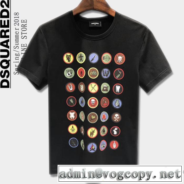 旬のアイテム ディースクエアード DSQUARED2 2018春夏新作 通気性に優れた 半袖Tシャツ 3色可選