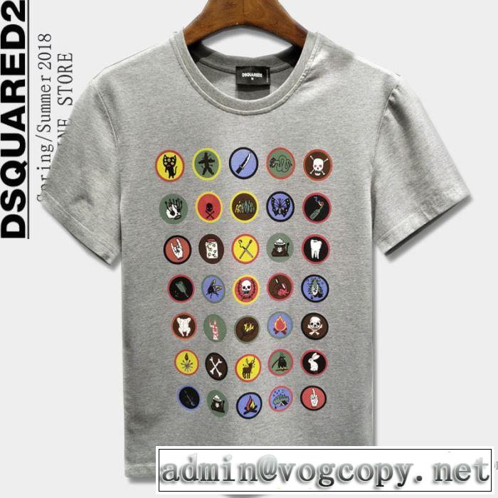 旬のアイテム ディースクエアード DSQUARED2 2018春夏新作 通気性に優れた 半袖Tシャツ 3色可選
