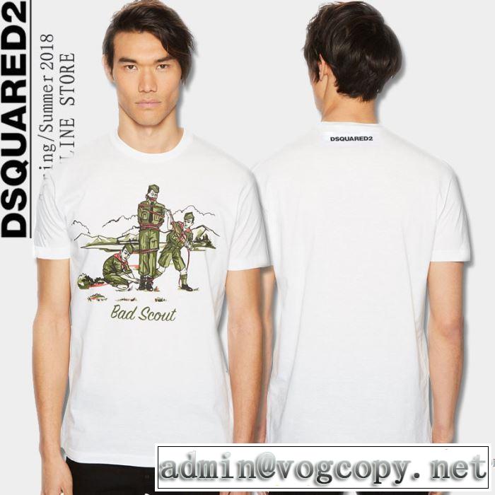 快適な着心地 ディースクエアード DSQUARED2 半額以下セール 2018春夏新作 半袖Tシャツ 2色可選