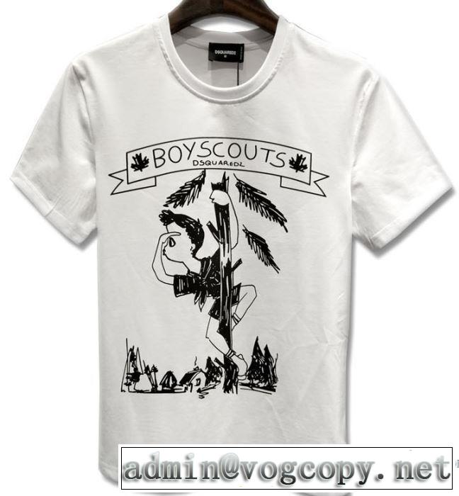 2018春夏新作 半袖Tシャツ 2色可選 ディースクエアード DSQUARED2 品良く 細身のシルエット