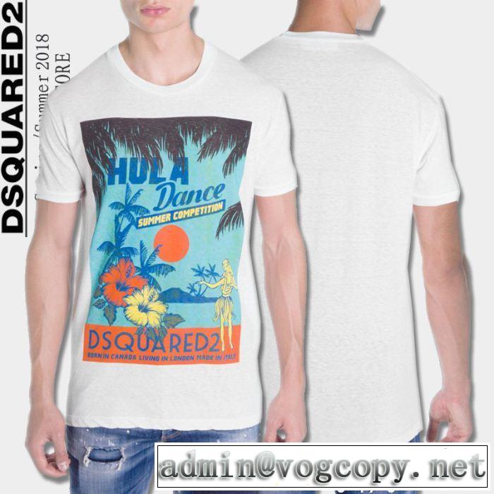 絶妙な新商品 ディースクエアード DSQUARED2 2018人気の主流アイテム 半袖Tシャツ 2色可選