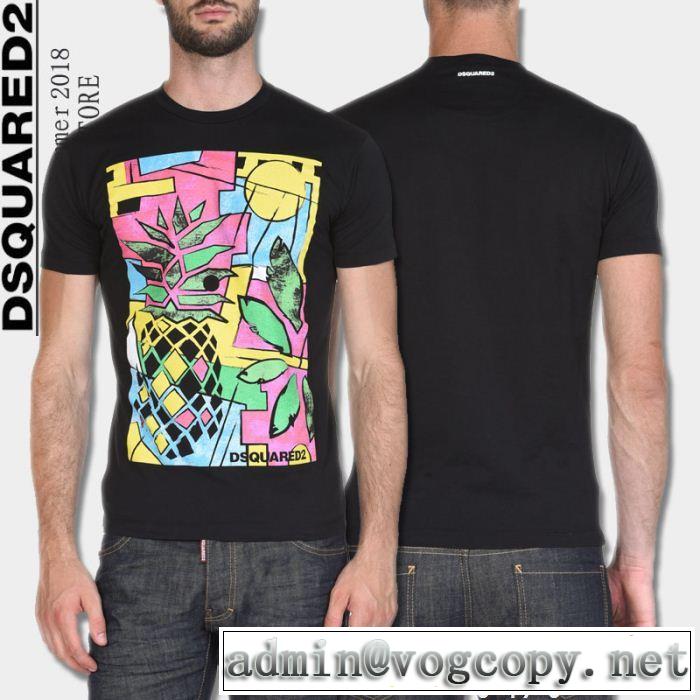 半袖Tシャツ 2色可選 ディースクエアード DSQUARED2 2018【SALE！】 ファッションスタッズ