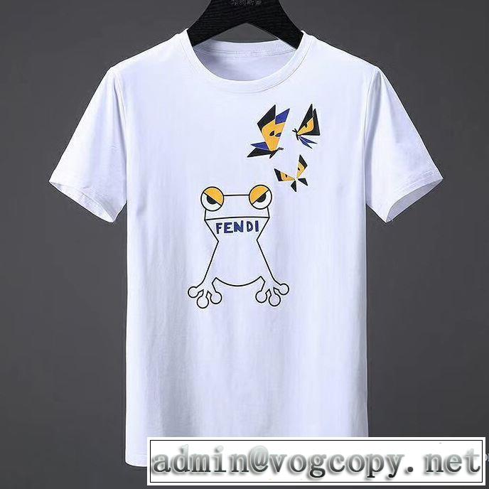 赤字価格 2色可選 乾きやすい 2018春夏新作 半袖Tシャツ フェンディ FENDI