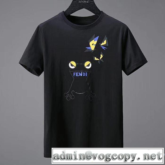 赤字価格 2色可選 乾きやすい 2018春夏新作 半袖Tシャツ フェンディ FENDI