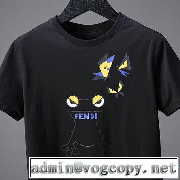 赤字価格 2色可選 乾きやすい 2018春夏新作 半袖Tシャツ フェンディ FENDI