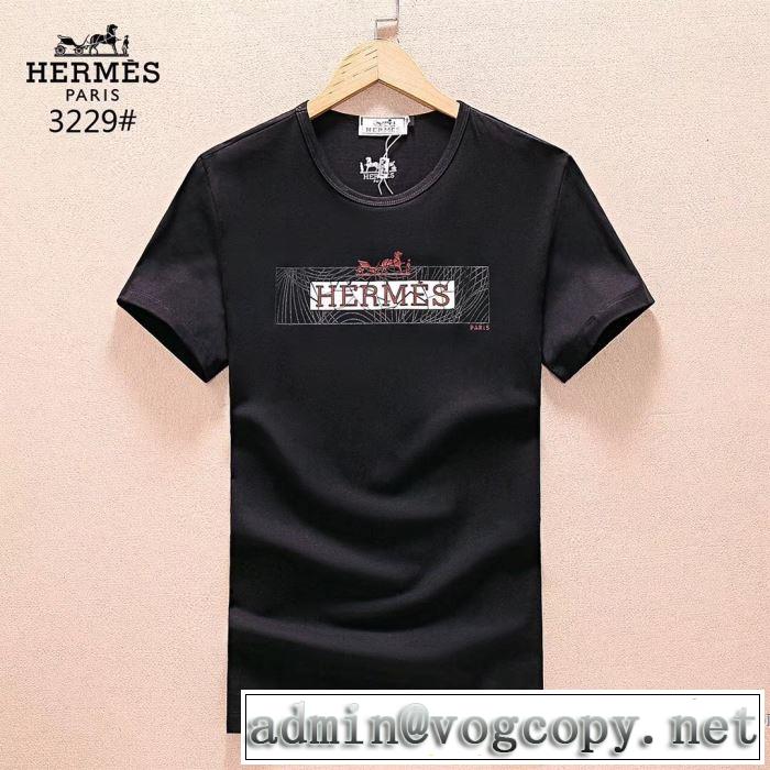 2018春夏新作 欧米韓流 エルメス HERMES 柔らかい手触り 半袖Tシャツ 3色可選