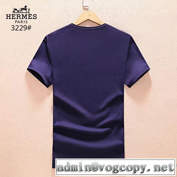 2018春夏新作 欧米韓流 エルメス HERMES 柔らかい手触り 半袖Tシャツ 3色可選