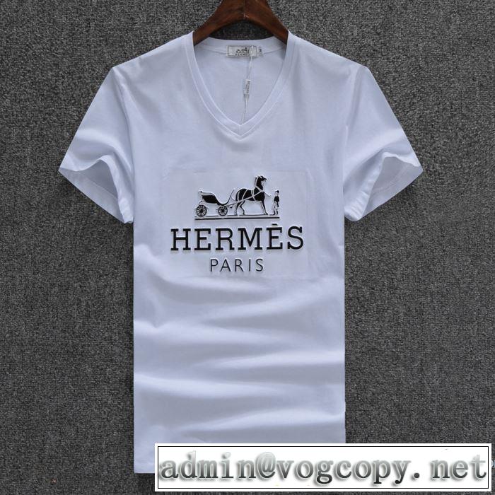 絶妙な新商品 通気性に優れた 2018春夏新作 半袖Tシャツ 3色可選 エルメス HERMES