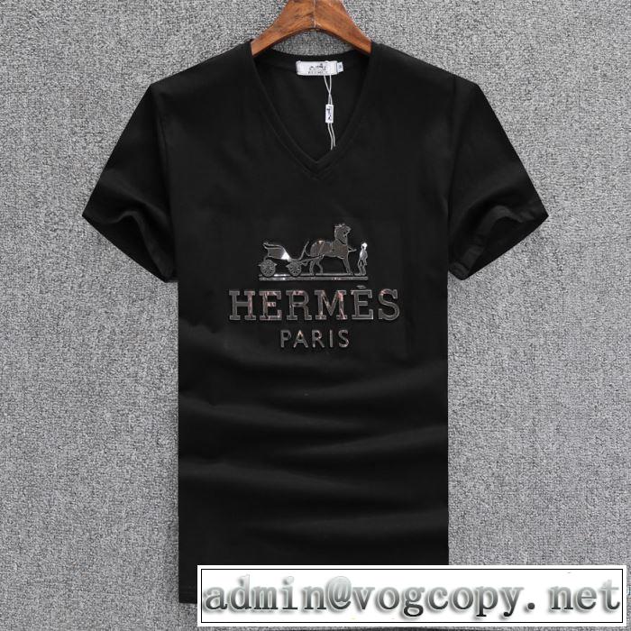 絶妙な新商品 通気性に優れた 2018春夏新作 半袖Tシャツ 3色可選 エルメス HERMES