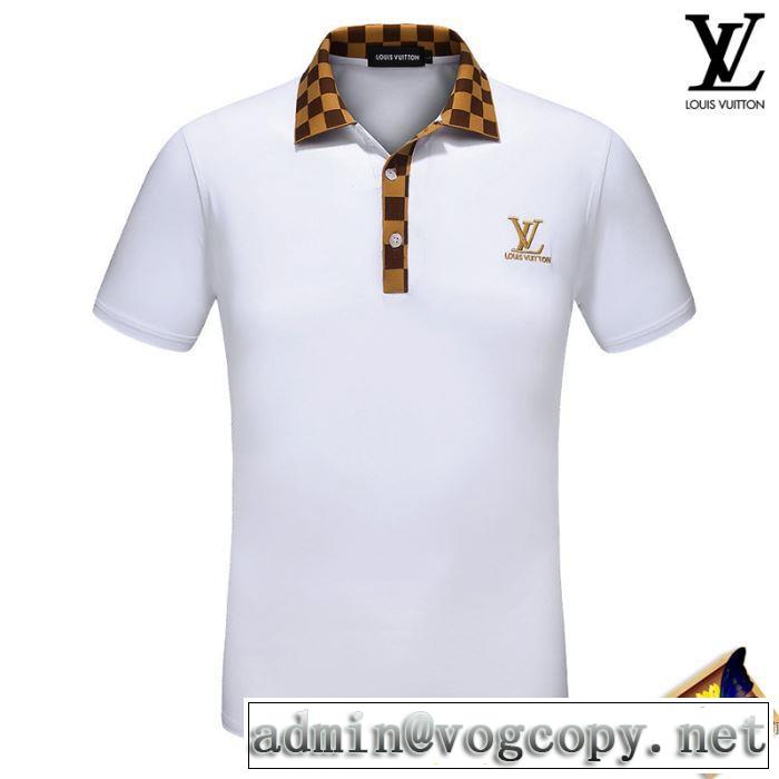 耐久性のあるタフなLOUIS VUITTONルイ ヴィトン通販ビジネス用メンズポロネック半袖Tシャツ