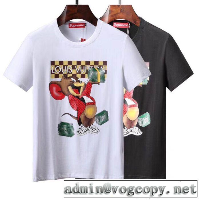  流行の注目ブランド 半袖Tシャツ 人気デザインで欲しい  ルイ ヴィトン LOUIS VUITTON  2色可選