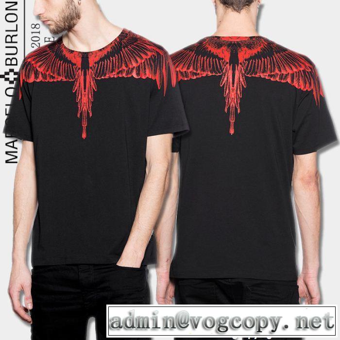  2018夏の定番新品到来! マルセロバーロン Marcelo Burlon 定番品質保証 半袖Tシャツ 2色可選 モデル大絶賛