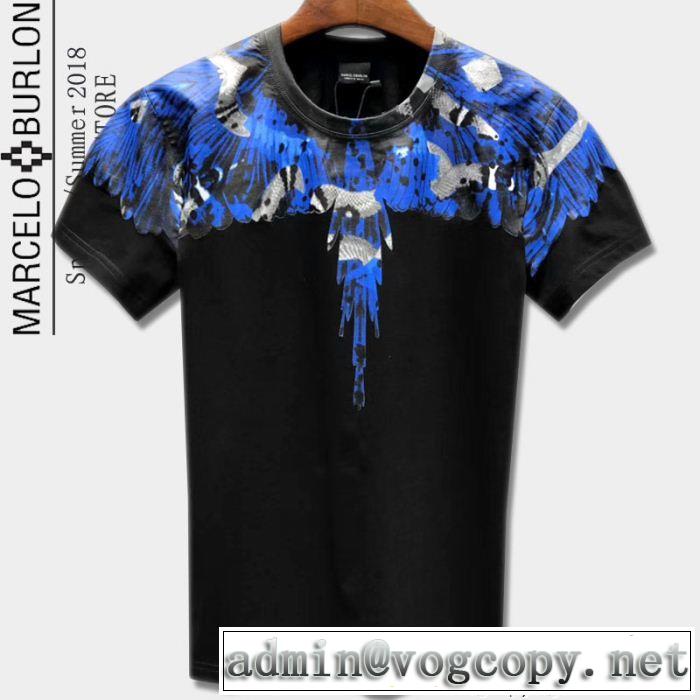 2018最高ランキング 半袖Tシャツ 2色可選 マルセロバーロン Marcelo Burlon 目前の注目ブランド