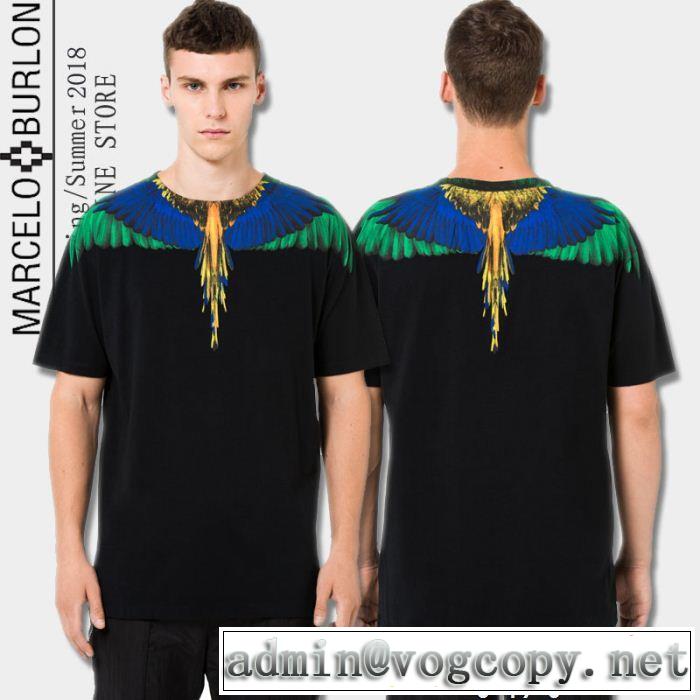  人気急上昇中 マルセロバーロン Marcelo Burlon  ミックス感が溢れる 半袖Tシャツ 2色可選 高感度アイテム