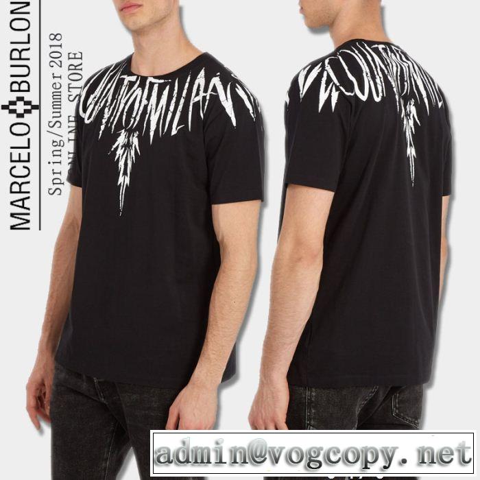  今年っぽくNEWファッション マルセロバーロン 2色可選 高級感が漂う  Marcelo Burlon 半袖Tシャツ