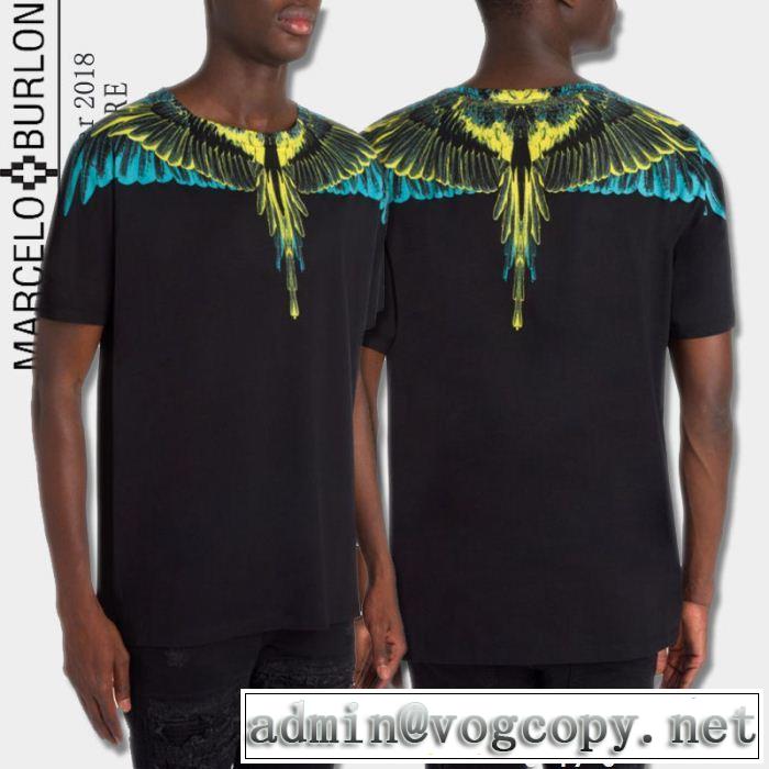 毎年流行り定番アイテムおすすめ 2色可選 圧倒的人気新着 マルセロバーロン Marcelo Burlon 半袖Tシャツ 有名人同じアイテム