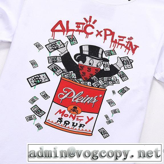 稀少*入手困難 2018春夏新作 半袖Tシャツ 2色可選 自然な肌触り フィリッププレイン PHILIPP PLEIN