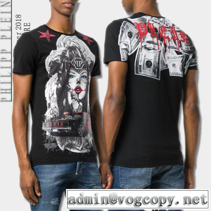  定番品質保証  半袖Tシャツ 2色可選  春夏超人気の最新作 フィリッププレイン PHILIPP PLEIN 美品*入手困難