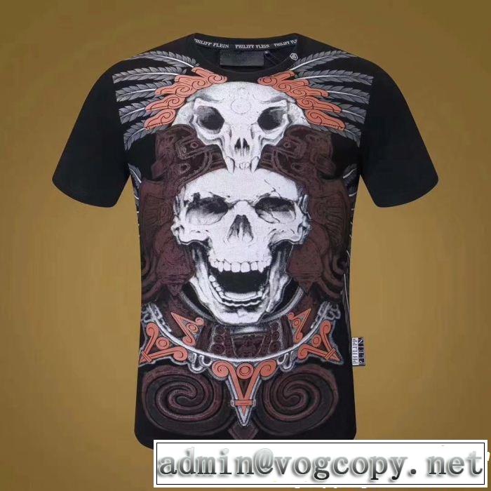 PHILIPP PLEIN2色可選 半袖/Tシャツファッショニスタ愛用吸汗性に優れフィリッププレイン