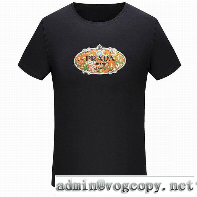 2018春夏新作 3色可選 カジュアル プラダ PRADA 最安値送料無料 半袖Tシャツ