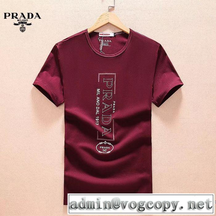 プラダ PRADA カジュアルスタイルに 半袖Tシャツ 2018春夏新作 3色可選 乾きやすい