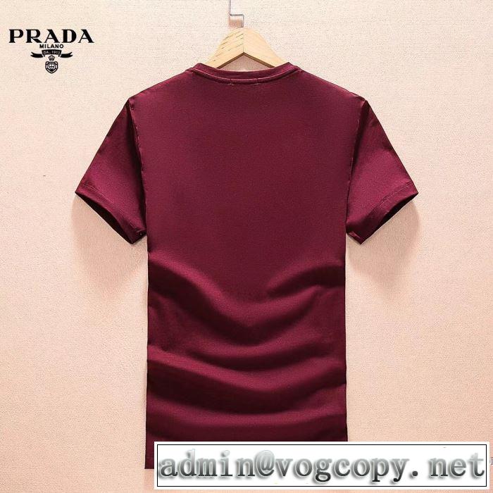 プラダ PRADA カジュアルスタイルに 半袖Tシャツ 2018春夏新作 3色可選 乾きやすい