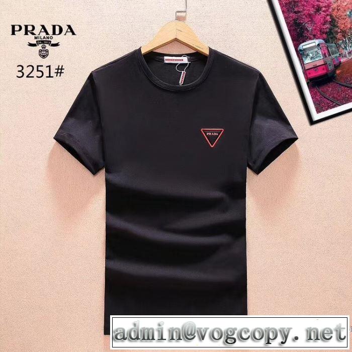 肌に馴染みやすい 3色可選 2018春夏新作 プラダ PRADA 半袖Tシャツ 話題の新作到着！