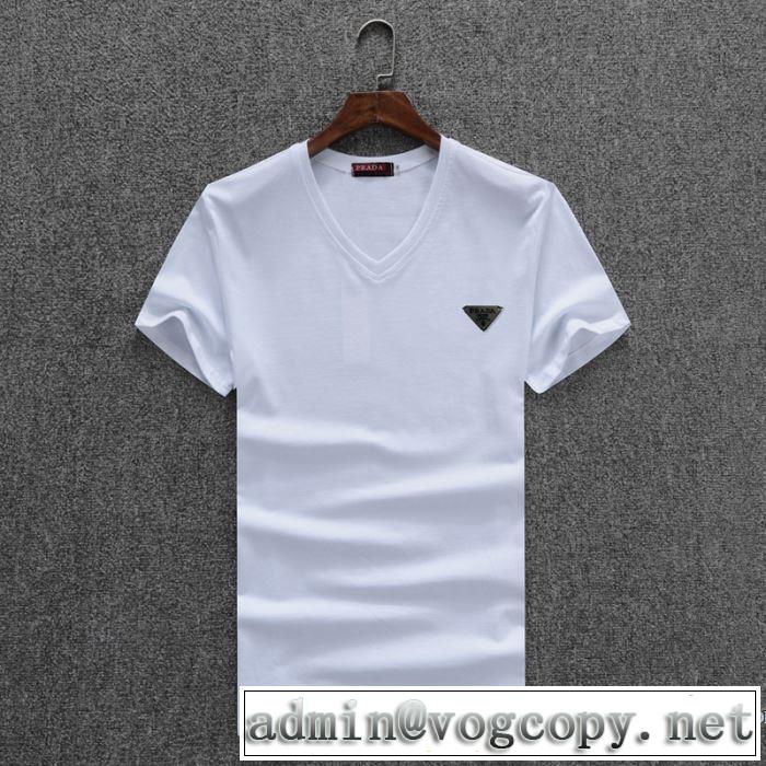 2色可選 プラダ PRADA 半袖Tシャツ 2018春夏新作 圧倒的人気新着 クールビズ