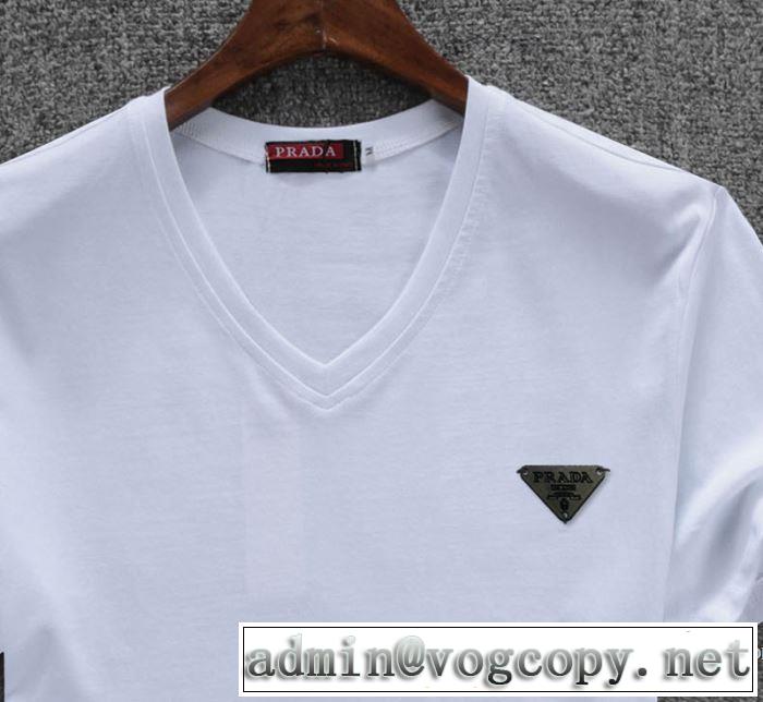 2色可選 プラダ PRADA 半袖Tシャツ 2018春夏新作 圧倒的人気新着 クールビズ