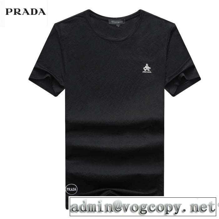 着心地満点 プラダ PRADA  半袖Tシャツ 2018春夏新作 有名人同じアイテム 3色可選