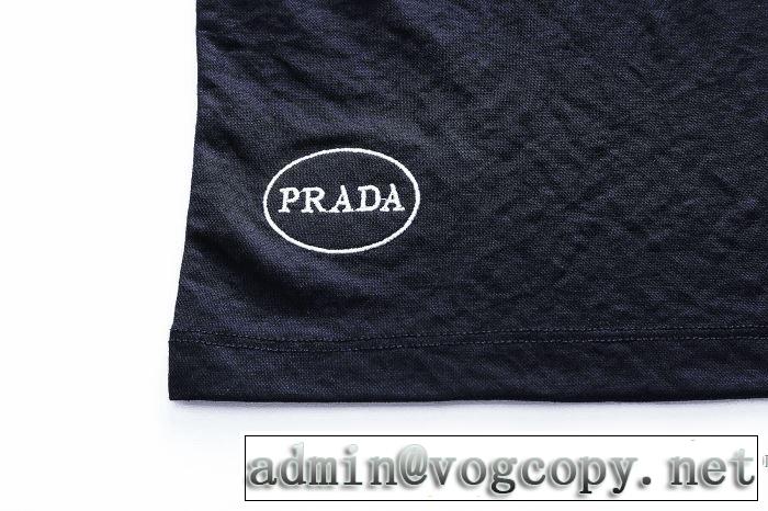 着心地満点 プラダ PRADA  半袖Tシャツ 2018春夏新作 有名人同じアイテム 3色可選