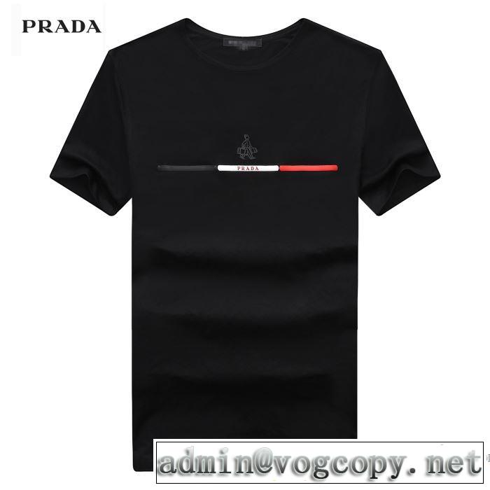 半袖Tシャツ 2018春夏新作 3色可選 シンプル プラダ PRADA しっかりとした
