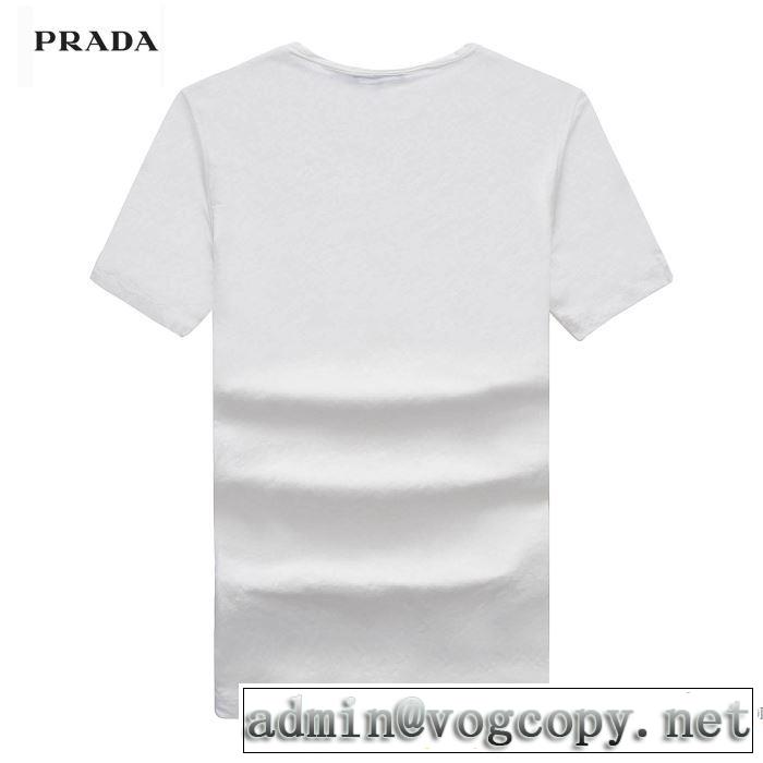 半袖Tシャツ 2018春夏新作 3色可選 シンプル プラダ PRADA しっかりとした