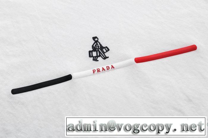 半袖Tシャツ 2018春夏新作 3色可選 シンプル プラダ PRADA しっかりとした