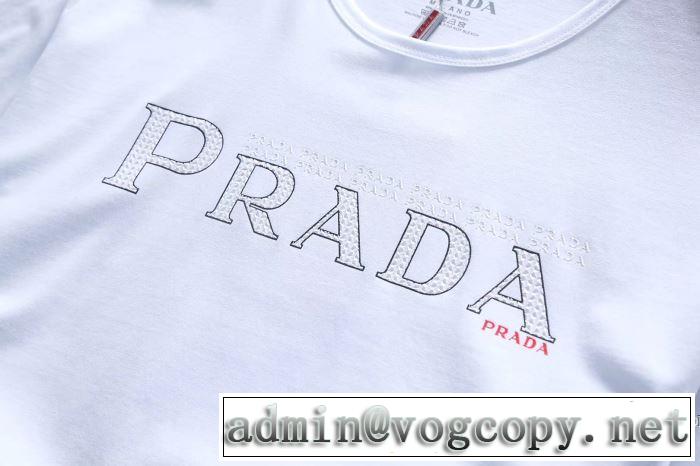 プラダ PRADA 半袖Tシャツ 2018春夏新作 お買い得 3色可選 細身のシルエット