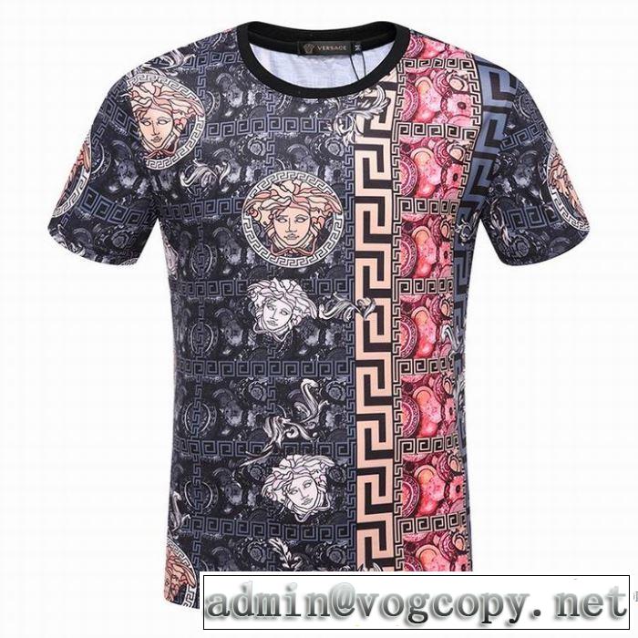 ヴェルサーチ VERSACE 半袖Tシャツ ラックスした雰囲気 驚きの破格値安い 2018春夏新作
