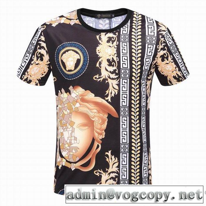 2色可選 半袖Tシャツ クールビズ 2018春夏新作 ヴェルサーチ VERSACE 驚きの破格値品質保証