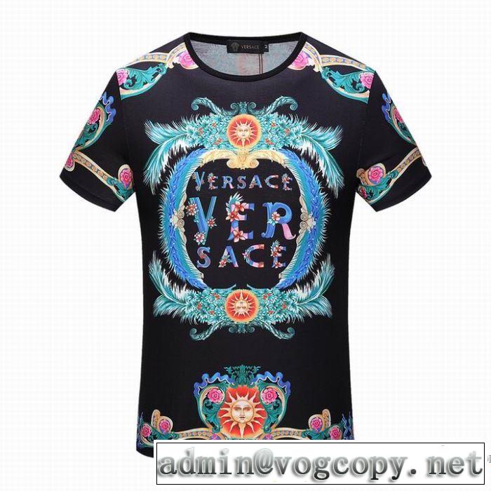 着回し度抜群 半袖Tシャツ 2018春夏新作 ヴェルサーチ VERSACE 超激得限定セール 2色可選