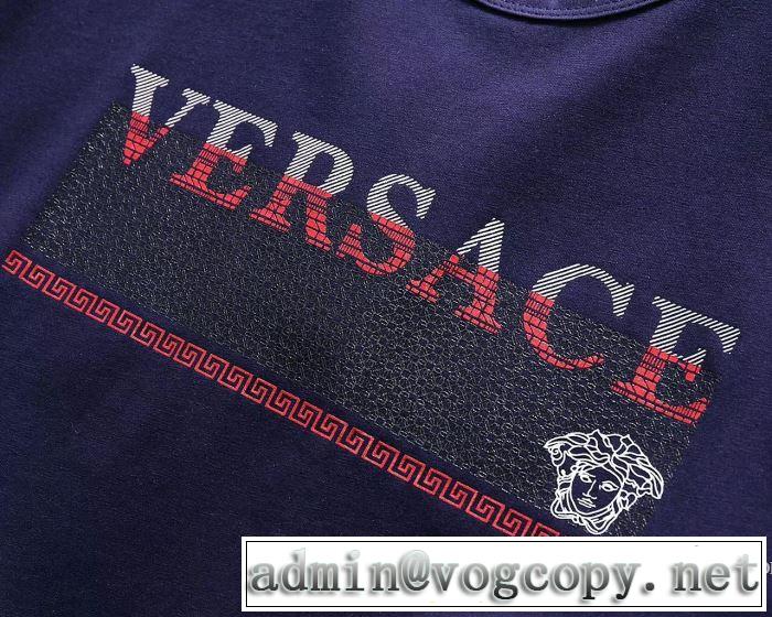 半袖Tシャツ ミックス感が溢れる 2018春夏新作 ヴェルサーチ VERSACE カジュアル 3色可選