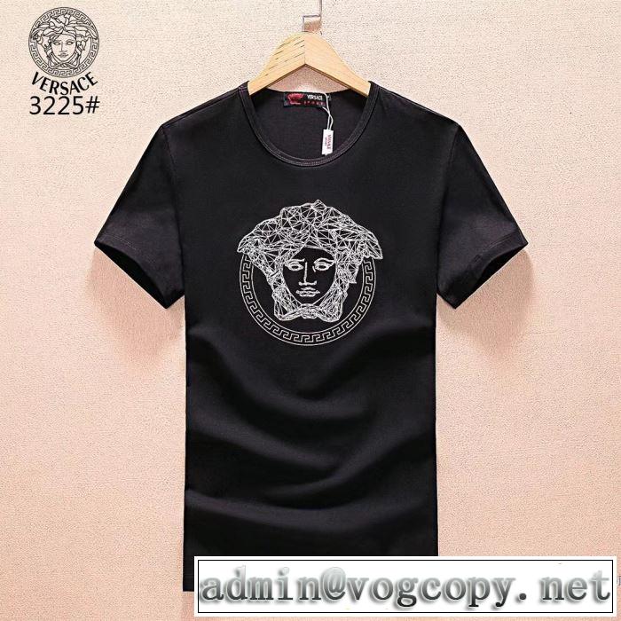 先行受注 半袖Tシャツ ヴェルサーチ VERSACE 3色可選 着心地満点 2018春夏新作