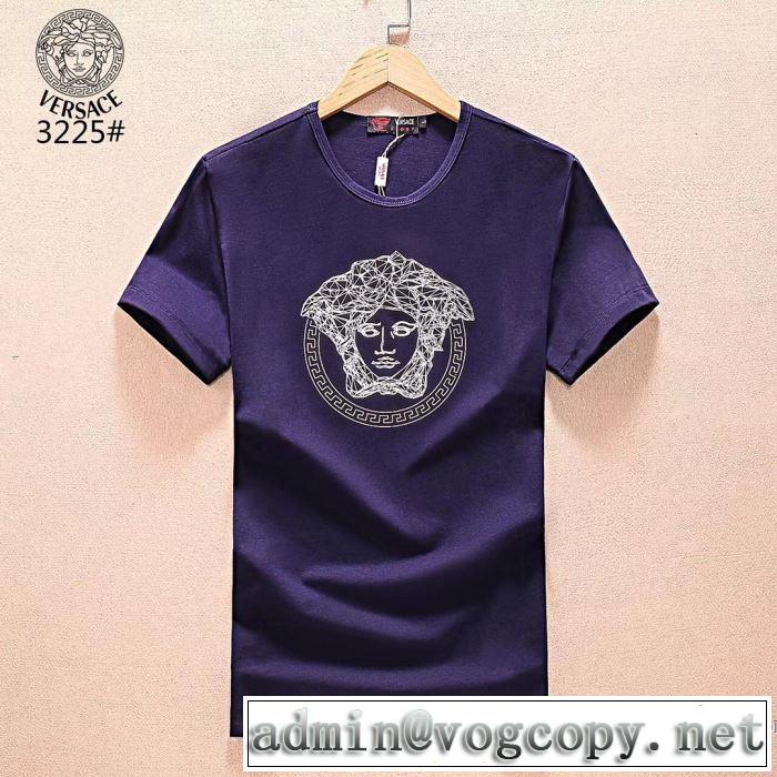 先行受注 半袖Tシャツ ヴェルサーチ VERSACE 3色可選 着心地満点 2018春夏新作